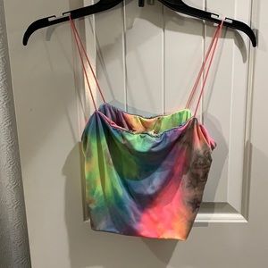 Cropped neon tie-dye cami